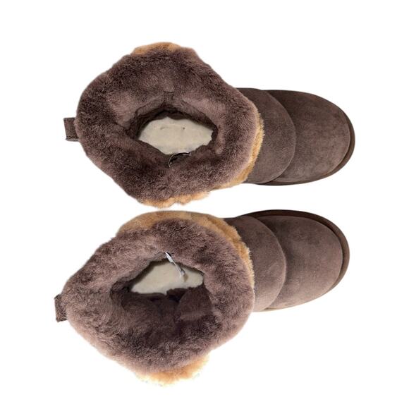 NWOB UGG RARE Chillapeak Brown Suede Fur Ankle Chunky Platform Boots Size 8 - Picture 7 of 12